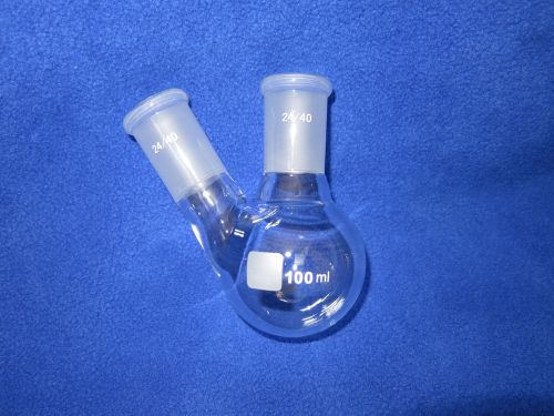 2-neck round bottom flask 24/40 100ml angled premium quality for sale