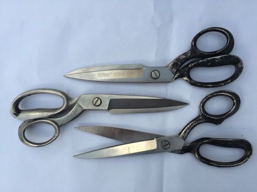 Wiss scissors shears 10&#034; 20w  cleaned and sharpened !   lot of three for sale