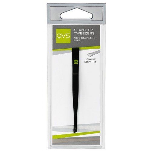 QVS Slant Tip Tweezers (Black Electro)