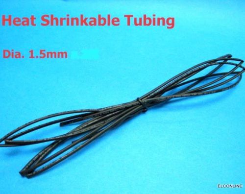 1/16&#034; Dia 1.5 mm BLACK HEAT SHRINK TUBING #t7  5M = 16 ft