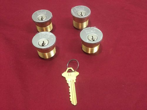 Dorma  1&#034; Mortise Cylinders; Set of 4; w/ 1 KAA Key- Locksmith