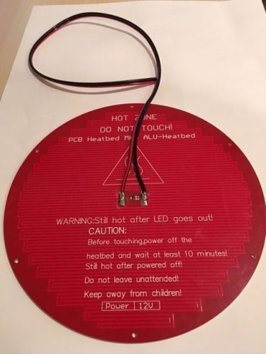 3D Printer Delta Rostock Aluminum Plate Round heated bed PCB 220 mm DiA 12V