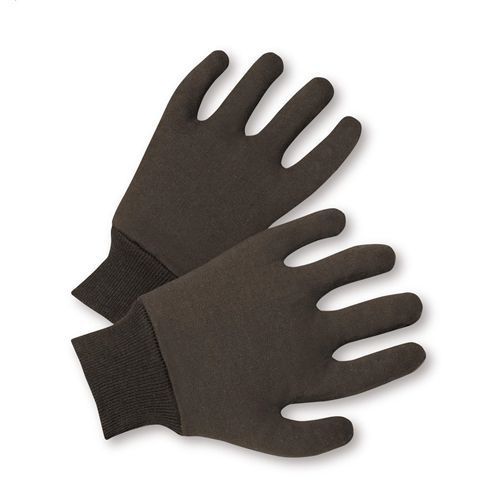 Brown Jersey Reversible Gloves (Sold by Dozen)  - Men&#039;s Size