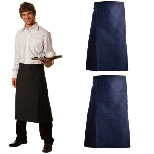 NEW MENS LONG WAIST APRON KITCHEN BAR WAITER CHEF COOK MEN&#039;S WORK APRONS