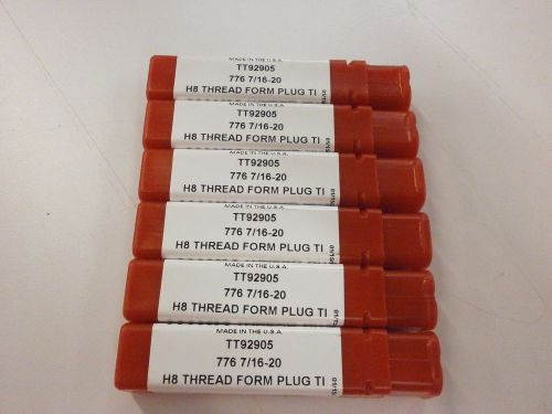 6pc) 7/16-20 H8 THREAD ROLL FORM PLUG TAP TIN COATED TITAN USA TT92905 TT129