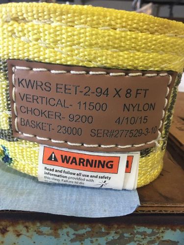 Kwrs eet 2-94 x 8ft polyester/nylon lifting sling strap  usa for sale