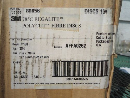 3M 80656  785C REGALITE POLYCUT FIBRE DISCS GRADE P100 7x7/8 SOLD IN LOTS OF 25