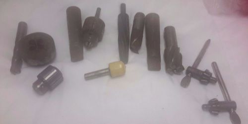 LOT OF 12 VINTAGE DRILL BITS AND KEY