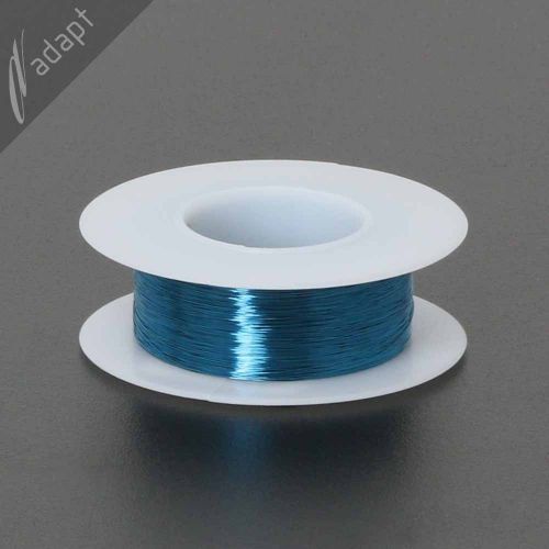 Magnet Wire, Enameled Copper, Blue, 34 AWG (gauge), 155C, ~1/8 lb, 988&#039; SPN