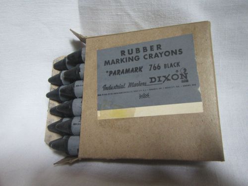 Vintage lot of 12 dixon paramark lumber rubber marking crayons in 766 black for sale