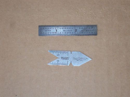 STARRETT NO 603 RULE 2&#034; AND STARRETT NO 391 ANGLE GAGE GAUGE