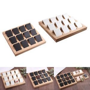 24Pcs DIY Paper Earring Holder Cards Jewelry + Bamboo Tray Jewelry Display