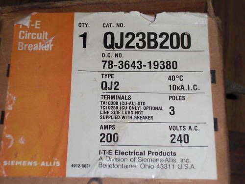 I-T-E  CIRCUIT BREAKER QJ23B200 *NEW*