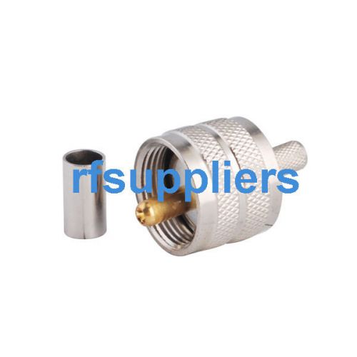 5pcs uhf (pl259) male crimp connector for rg58 lmr195 for sale