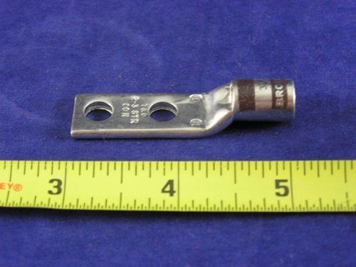 THOMAS &amp; BETTS 54207 #2 Awg Lug 2Hole Sht Brl 1/4&#034;Bolt 5/8&#034;Space W/Peep