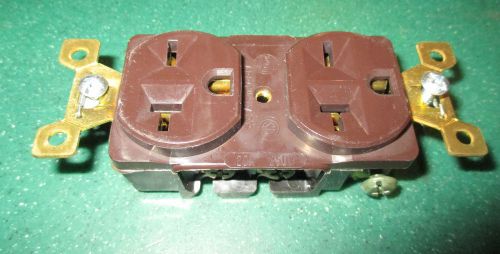 New arrow hart dup. receptacle ah5462 20 amp 250v nema 6-20r 2p 3wire,brown noop for sale