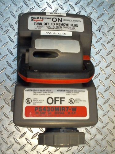 Pass &amp; seymour mechanical interlock ps430mir7-w 30a 480vac 3ph used for sale