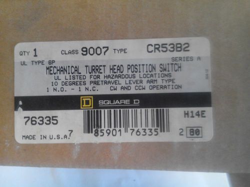 SQUARE D LIMIT SWITCH 9007 CR53B2, NEW 9007CR53B2