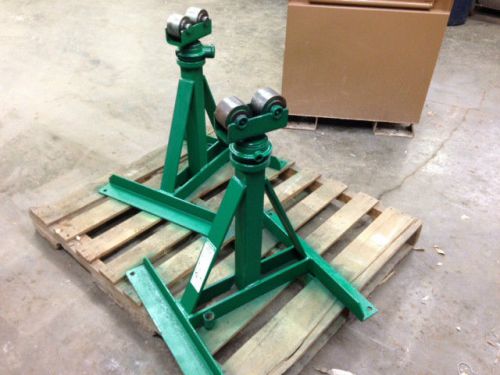 Used Greenlee 656 Rachet Type Reel Stands Pair Good Condition