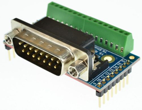 Db15 male breakout board, adapter, d-sub 15pin, (male)  elabguy d15-m-bo-v1a for sale