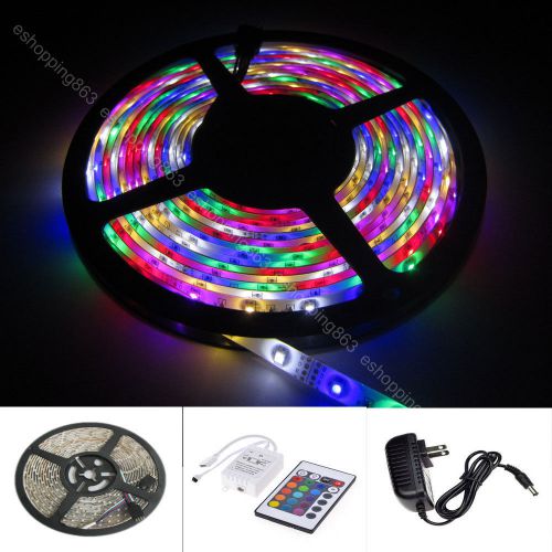 3528 RGB RGBW Warm White Pink 5M 300 LED Strip WP IR Controller &amp; 12V 2A Power