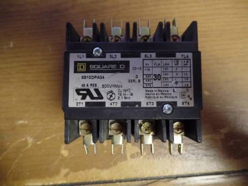 SQUARE D 8910DPA34 4-POLE DEFINITE PURPOSE CONTACTOR NEW