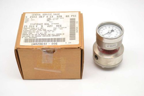 NEW ASHCROFT 5 2303 367 0 13 02B 0-60PSI 2 IN 1/4 IN NPT PRESSURE GAUGE B478473