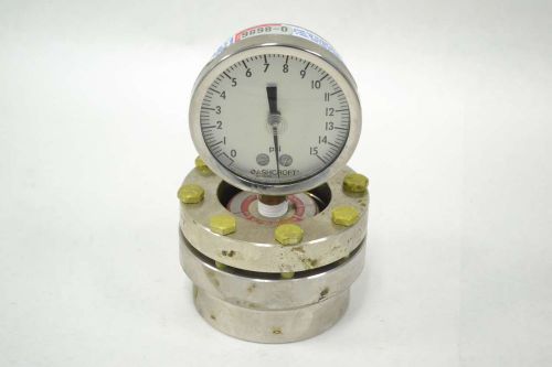 ASHCROFT TYPE 205 DURALIFE DIAPHRAGM SEAL PRESSURE 0-15PSI 3 IN GAUGE B363722