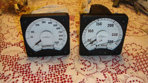 Westinghouse kilowatts ac volts set of 2 gauges kx ka 241 nos for sale