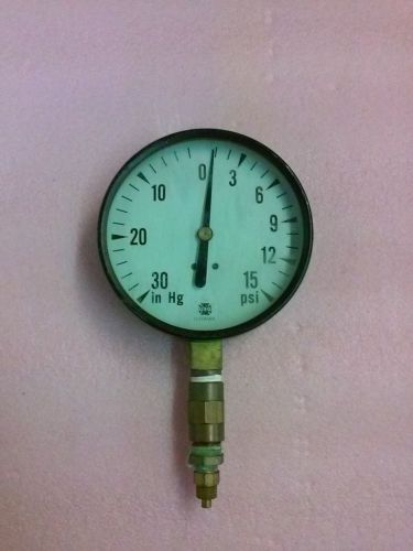 USG US Gauge 0-30 in Hg 0-15 PSI Bottom Connect Pressure Gauge