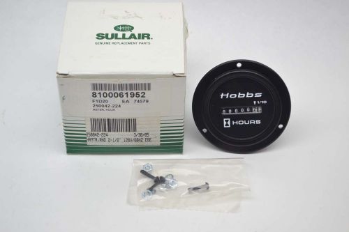 NEW SULLAIR 250042-224 ELAPSED TIME INDICATOR HOUR 7 DIGIT 120V-AC METER B373387