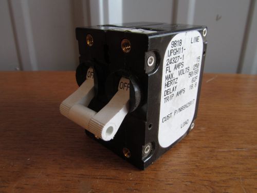 AIRPAX 15 amp CIRCUIT BREAKER 250 VAC Delay 62F #UPGH11-24327-1 (AM-11)