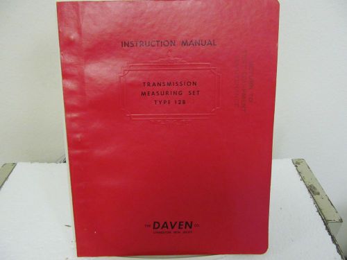 Daven Co. Type 12-B Transmission Measuring Set Instruction Book