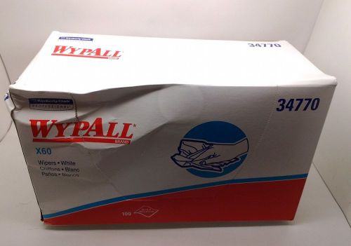 (9) Kimberly Clark 34770 Wypall X60 Wipes Wipers 11&#034; X 23&#034; 100 ct Damaged Box