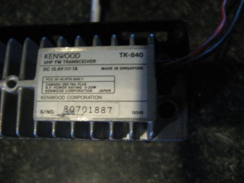 Kenwood tk-840 uhf two way radio with bracket and mic for sale