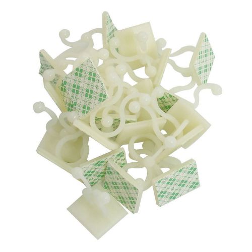 New 25 Pcs Practical Off White Nylon Self-Adhesive Twist Locks Wire Holder