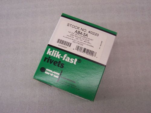 Marson klik fast ab4-5a buttonhead 1/8&#034; .125 rivets for sale