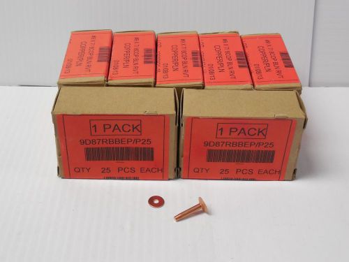 Lot of 175 no name solid copper rivet 9d87rbbep/p25 #9 7/8&#034;l 7/16&#034;head 5/32&#034;dia for sale