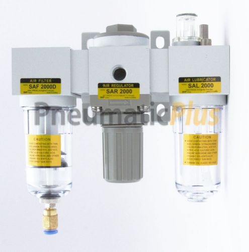 Air Unit (Filter Regulator Lubricator) FRL 1/4&#034; NPT Auto Drain w/ Poly Bowl