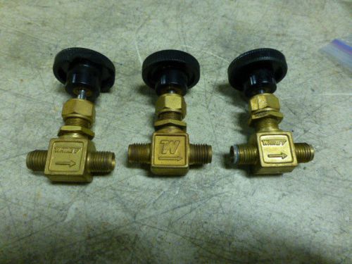 3 brass swagelok whitey needle valve 1/4 male tube      no reserve for sale