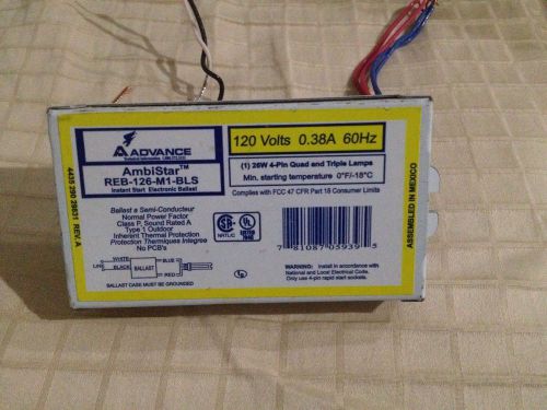 Advance Instant Start Electronic  Ballast REB-126-M1-BLS 120V 0.38A 26W