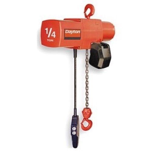 Dayton Elec Chain Hoist, 1/4T, 10ft Lift, 16fpm, Model 3BY72