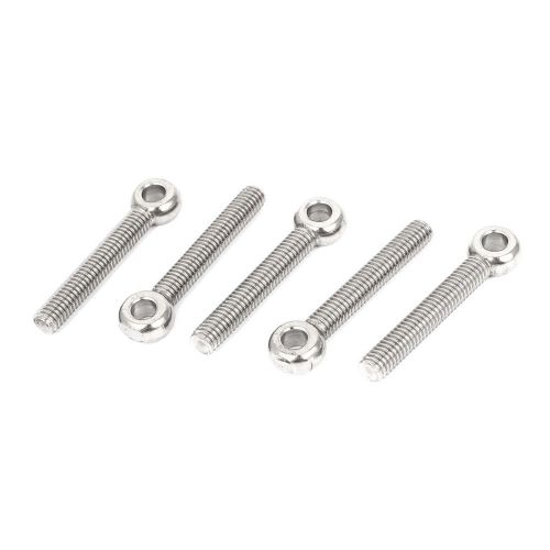 M6 x 40mm Machinery Shoulder Lifting Stainless Steel Eye Bolt 5 Pcs