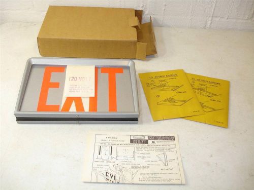 Vintage NOS Day-Brite Lighting EXIT Fixture 8026 585X Emerson Steel Metal 60s