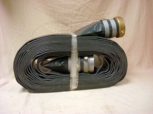 50 FEET INDUSTRIAL GRADE 3&#034; HOSE W/ 3&#034; BRASS FITTINGS SF-10 FIRE DISCHARGE NEW