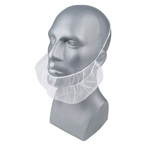 1000 Imported White Nylon Net Beard Covers (100 Per Bag, 10 Bags Per Case)