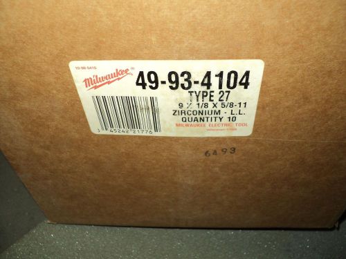 MILWAUKEE  49-93-4104 GRINDING DISC  9&#034; x 1/8&#034; x 5/8-11 Arbor