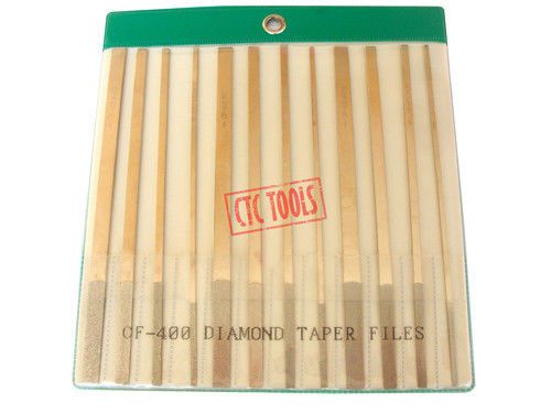 12 PCS. DIAMOND TAPER HAND FILES IN 4 GRITS, L140MM -TOOLMAKER LAPPING TOOLS L68