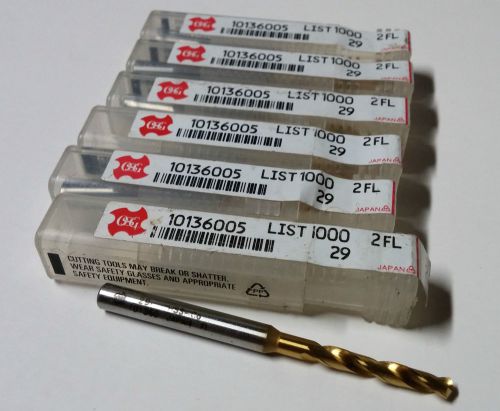 Lot of 6 New OSG 10136005 Screw Machine Drill Cobalt Steel TiN Size #29 130 Deg