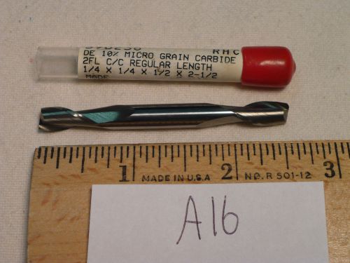 1 NEW 1/4&#034; DIAMETER CARBIDE END MILLS. 2 FLUTE. DOUBLE END. USA (A16)